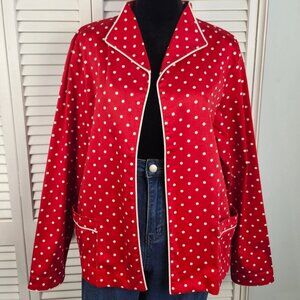 VTG 80s-90s GRAFF BY UM COMPANY Red Polka Dot Blazer size M Americana